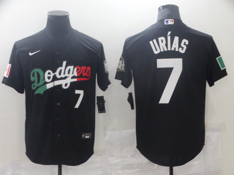 Men Los Angeles Dodgers #7 Urias Black Game 2021 Nike MLB Jerseys1->los angeles dodgers->MLB Jersey